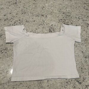 Brandy Melville White Off-the-Shoulder Crop Blouse